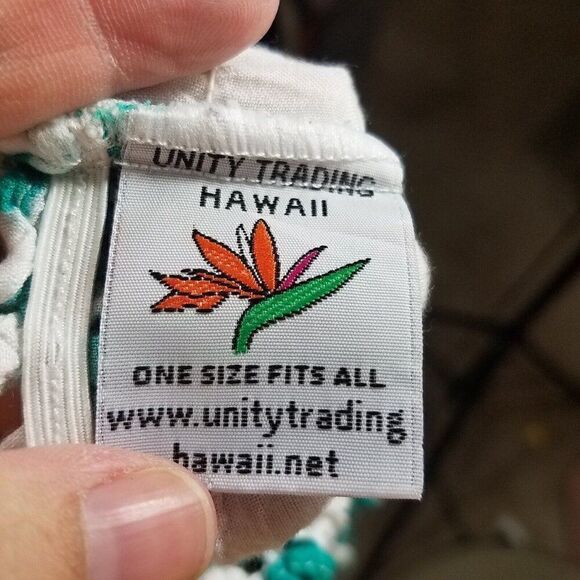 Unity Trading Hawaii One Size (S/M) Jade Green Floral Sleeveless Rayon Dress OS - Picture 11 of 12